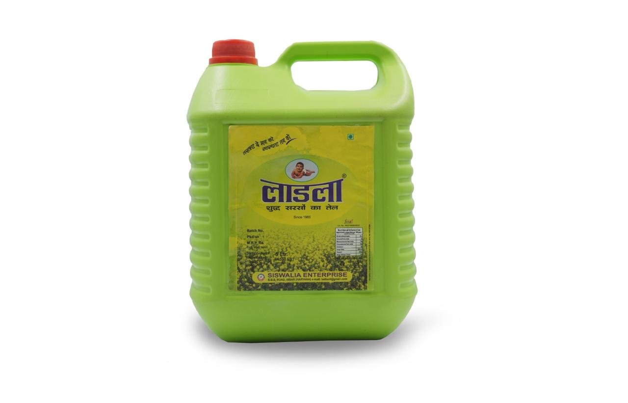 LADLA Pure Kachi Ghani Mustard Oil 5 Litre 5 Liter